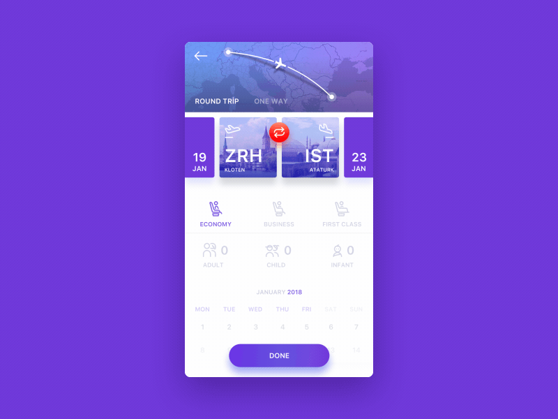 Turkish Airlines Booking App Redesign - Select Flight