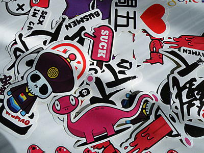 Stickers carton graphic illustration stickers suck