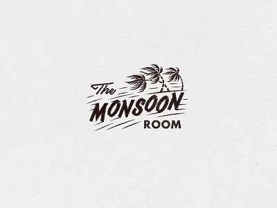 The Monsoon Room Logo aloha cocktail hawaii hawaiian hula illustration midcentury retro tiki tropical