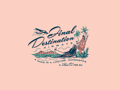 Final Destination Airways girl hawaii hawaiian hula illustration logo retro skate surf tropical