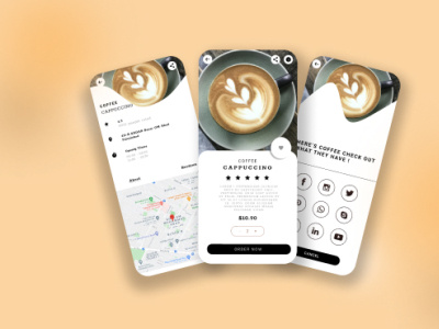 Mobile app UI/UX for coffee company
