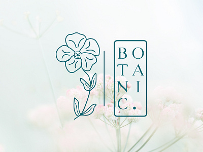 Botanical floral hand drawn logo template.