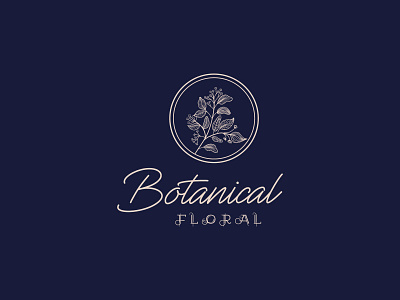 Floral Element Botanical Hand-Drawn Logo.