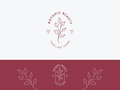 Floral Element Botanical Hand Drawn Logo Template.