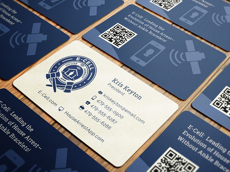 E-Cell House Arrest Business Card & Logo rounded business card house arrest e-cell business card