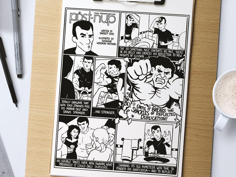 Post-Nup Comic aging hair loss marriage cartoon black and white comic post-nup