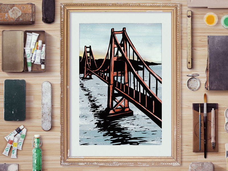 Golden Gate Bridge at SunSet bridge bay area golden gate bridge san francisco