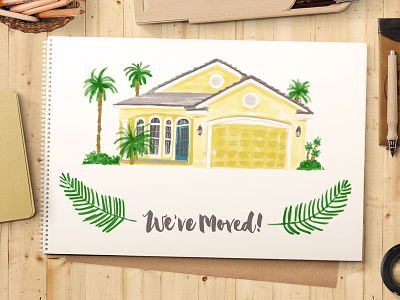 Custom House Illustration house house illustration weve moved moving moving announcement