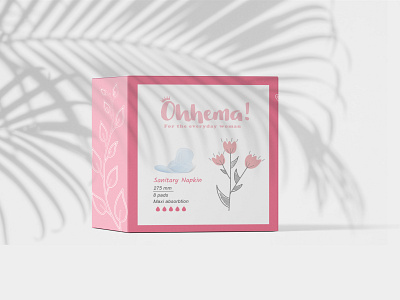 Package for sanitary napkin Ohhema. design graphic design illustration label labeldesign package packagedesign packaging