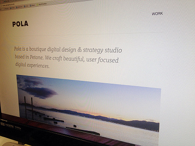 Pola home page concept design interface