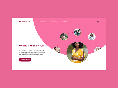 Landing page for maternity care app branding design maternity ui ux