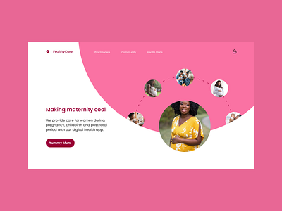 Landing page for maternity care app