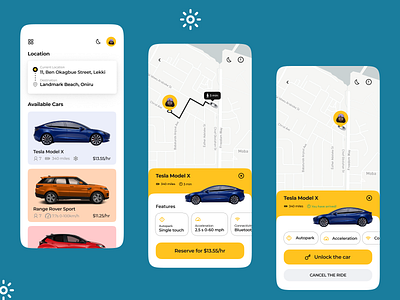 Livid Car Rental - Light Mode booking car choose design driver light mode map mobile rental search ui