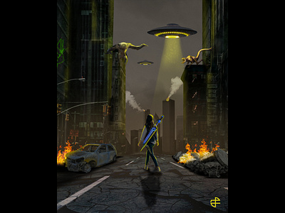 Alien Invasion alien digital art fantasy graphic design