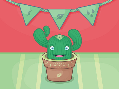 Un pequeño cactus art cactus character design green illustration monstruonauta