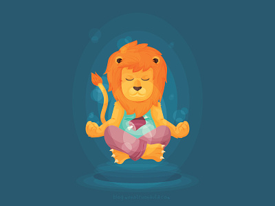 Dralion, the Aum Lion animal art character dsign digital art illustration kawaii león lion vector wallpack wallpaper