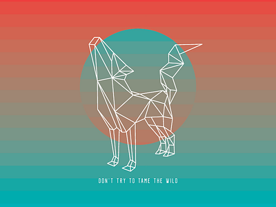 Don't try to tame the wild art illustration poly wolf