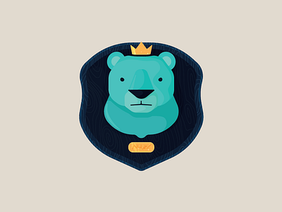 Just a Bear... animal art bear blue crown digital illustration king vector