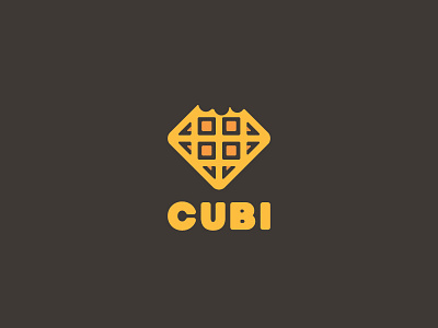Cubi beanding brand food logo minimal sweet waffle