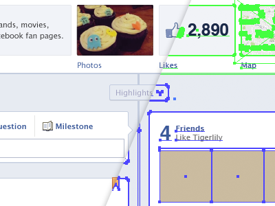 Facebook Timeline for Pages vector GUI facebook illustrator pages timeline vector