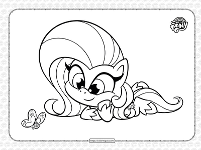 MLP Pony Life Fluttershy Coloring Page for Kids