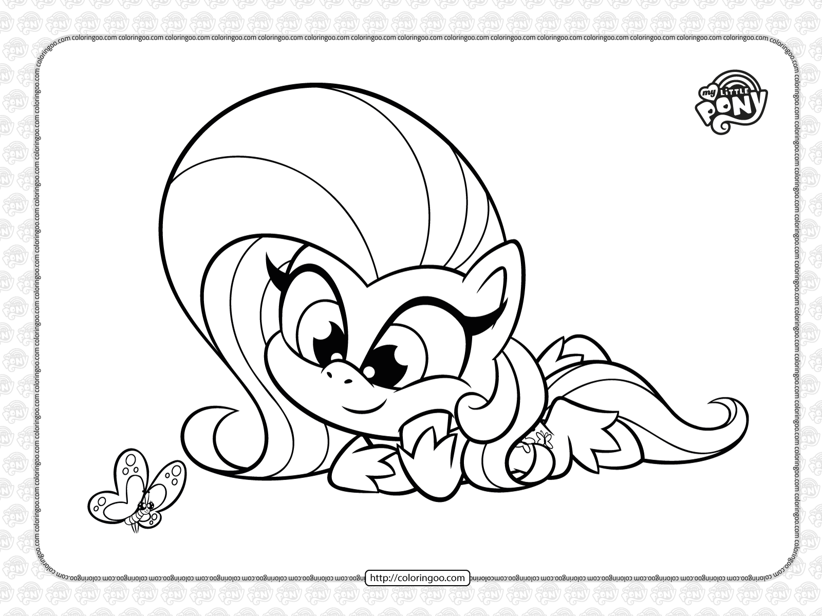 MLP Pony Life Fluttershy Coloring Page for Kids by ColoringooCom ...