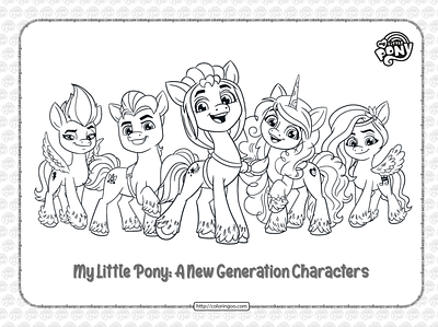 MLP G5 Characters Pdf Coloring Pages cartoon coloring coloringpages hitch izzy mlp my little pony pipp sunny zipp
