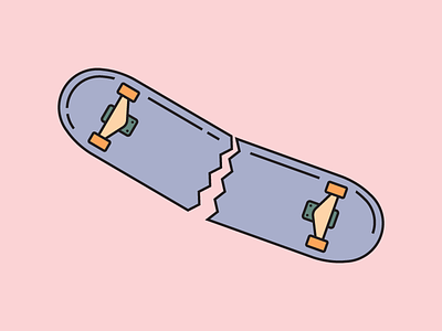 Broken illustration illustrator skateboard
