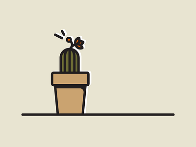 Flowering cacti cactus flat illustration illustrator minimal plant vector weeklyillochallenge