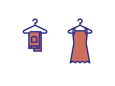 Hanging clothes icons