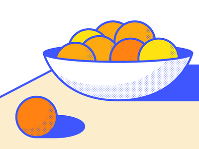 A bowl of oranges bowl comic flat illustration oranges shadow vector