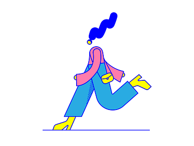 Struttin' character character design fashion flat geometric icon illustration illustrator ponytail purse strut vector walk