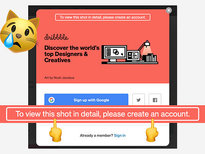 Dribbble registration