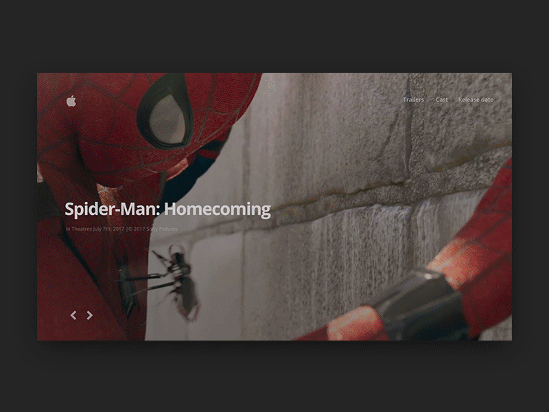 Movie Trailers Player UI after effects animaiton apple clean motion movie player simple spiderman trailers ui ux