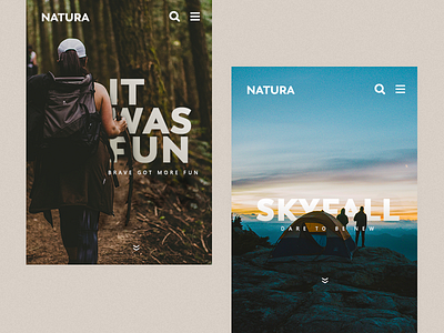 Natura - Travel App animation app branding design flat icon logo type ui ux vector web