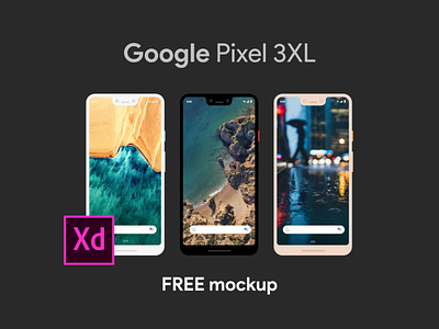 FREE XD Mockup - Google Pixel 3XL