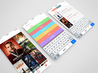 MoodMovie - Discovery layouts app clean discover explore flat ios layouts lean movies search sleek white