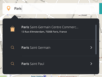 Autocompletion UI autocompletion clean contrast field flat input location map minimalist search ui