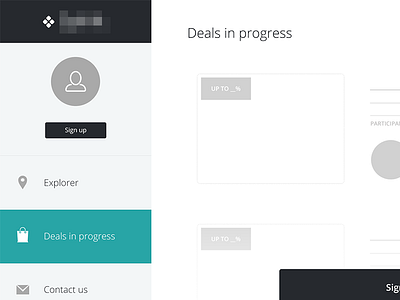 Empty profile clean empty flat profile sign up ui ux web webapp white