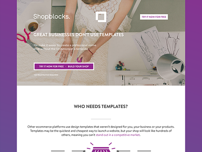 Online shop marketplace landing page