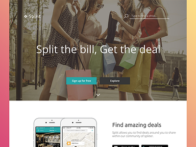 Landing page: shopping webapp