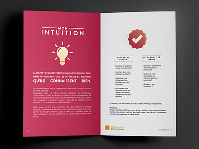 Brochure Brainstorm & Boost for Solvay Entrepreneurs brochure catalog catalogue checklist contrast flat minimalist pink text