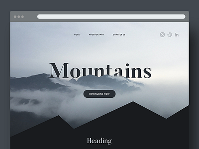 Landing page // Mountains theme