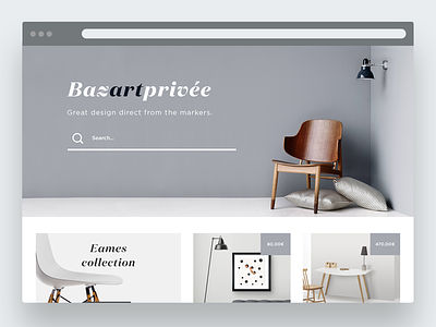 Art & design shop // BazartPrivée art clean commerce design flat minimal shop template ui web website