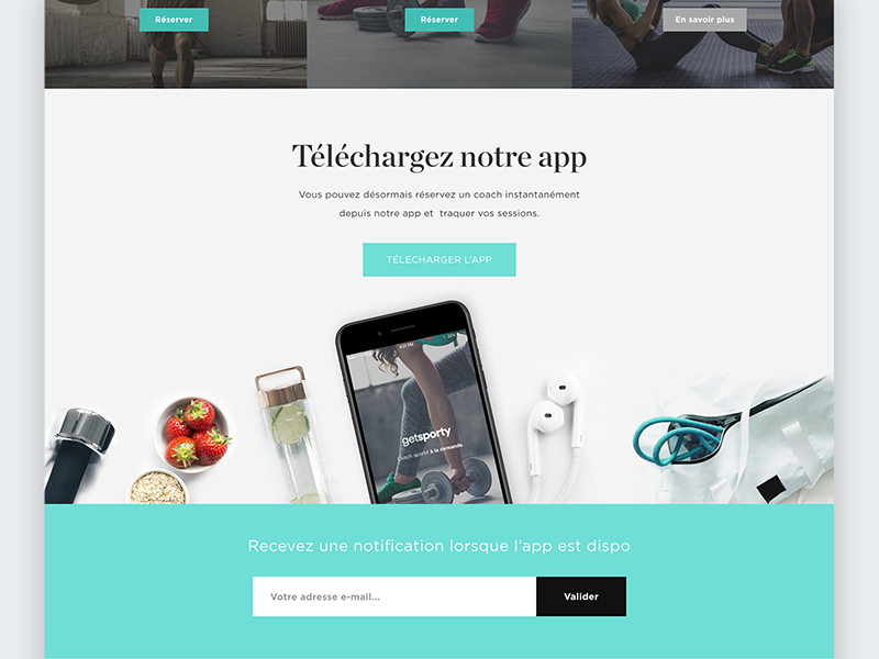 Landing page for mobile app photography web app mobile design mockup iphone ui layout minimal landing page