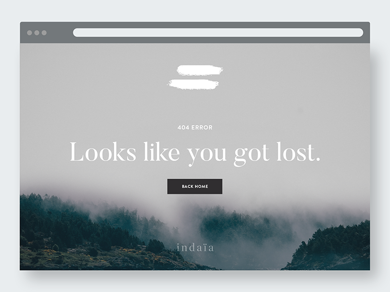 Indaïa 404 error screen error mockup web minimal design ux user interface webdesign ui layout 404