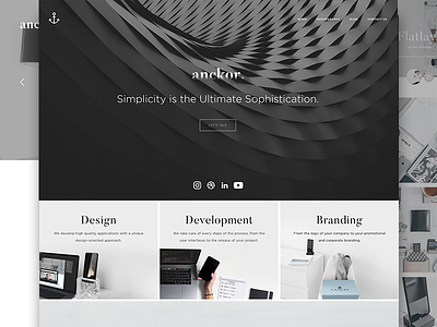 Anckor 2017 Facelift. black design landing page layout minimal monochrome portfolio ui web webagency webdesign website
