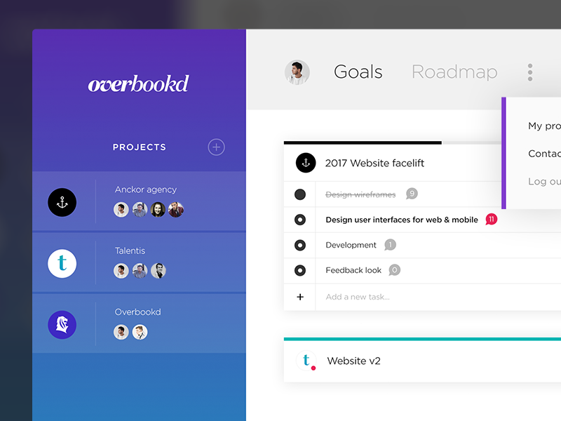 Dashboard for Hustlers. minimal project management webdesign web ui clean gradient design app wip dashboard