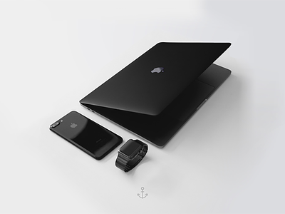Black Setup 3d apple black concept edit editing mockup photography setup