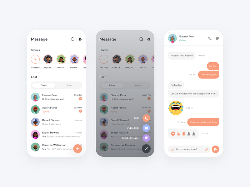 Chatte - Message App by Muhammad Khoer Alhabsyi for Pixmycode on Dribbble